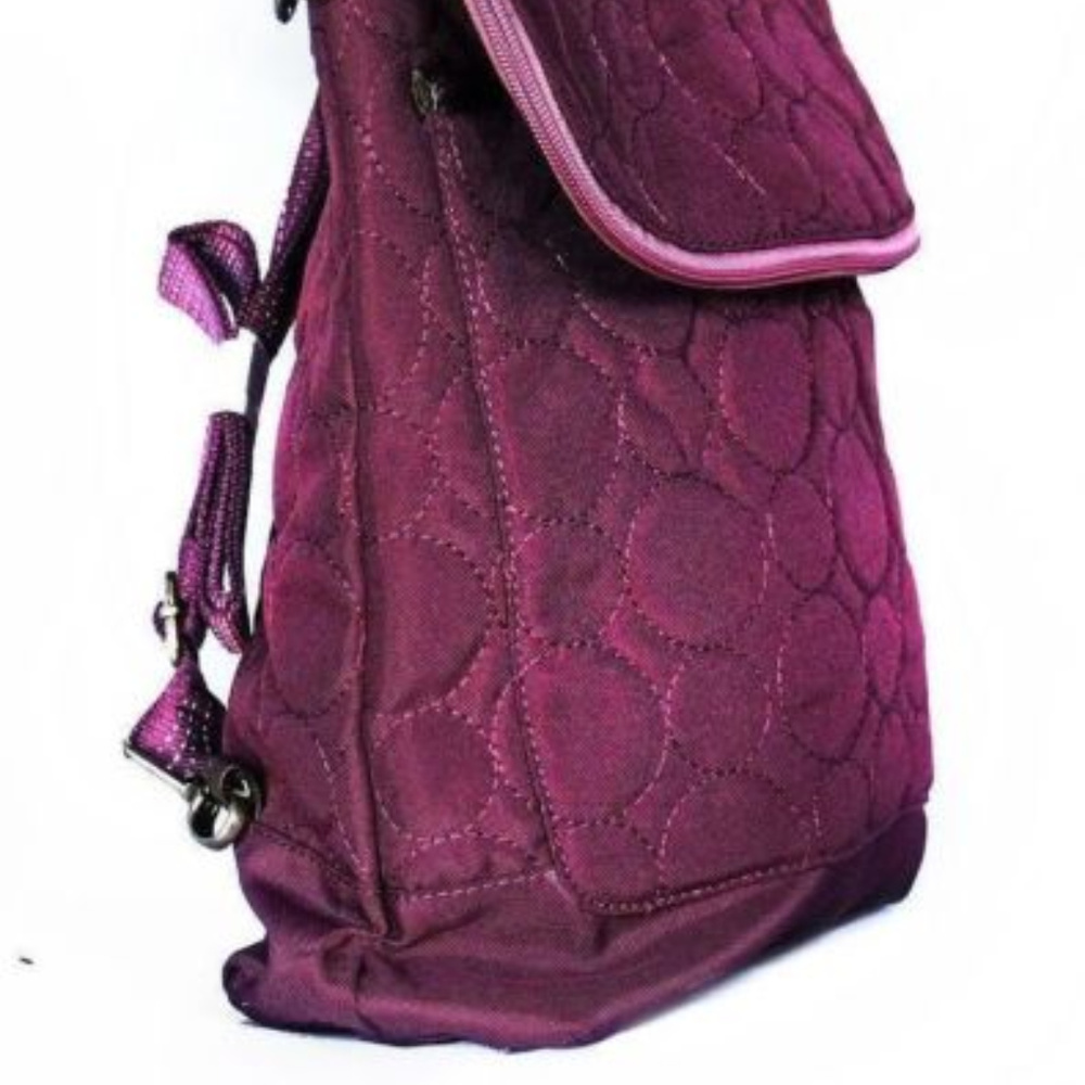 Thirty One Vary You BackpackPurse QuiltedDots Plum - Picture 2 of 3